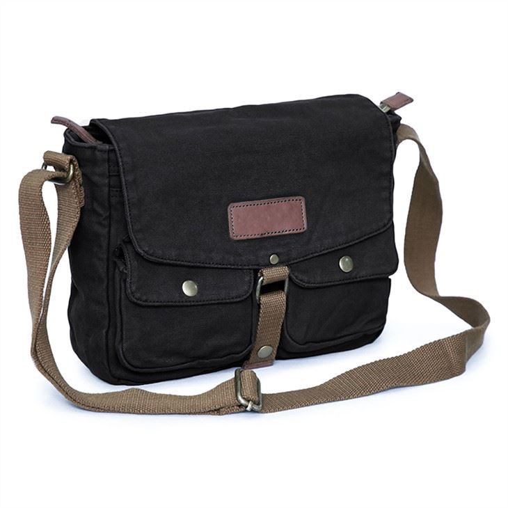 black messenger crossbody bag